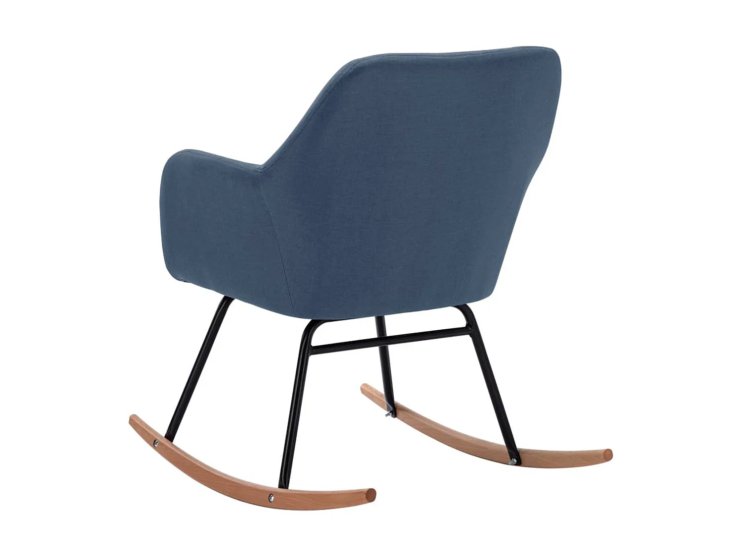 Silla mecedora de tela azul ES37202