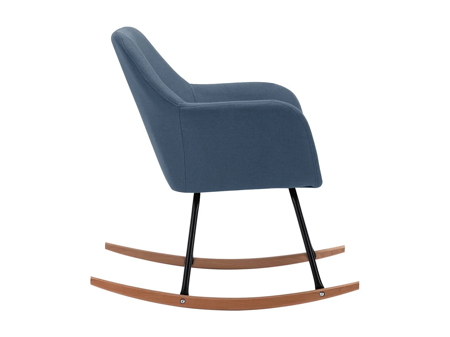 Fauteuil à bascule Bleu Tissu BE18565