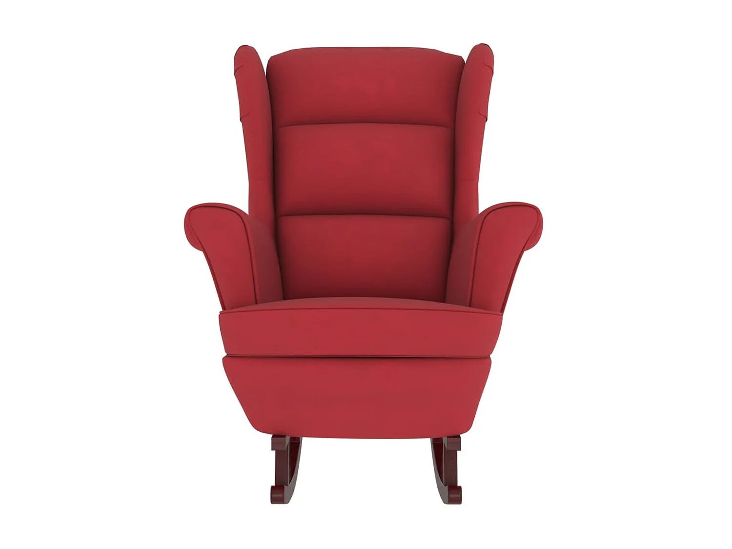 Fauteuil à bascule pieds en bois d'hévéa Rouge bordeaux Velours BE3250
