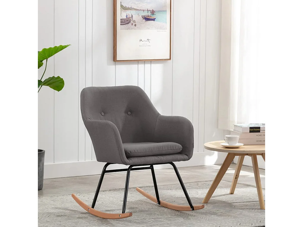 Fauteuil à bascule Gris clair Tissu BE71864