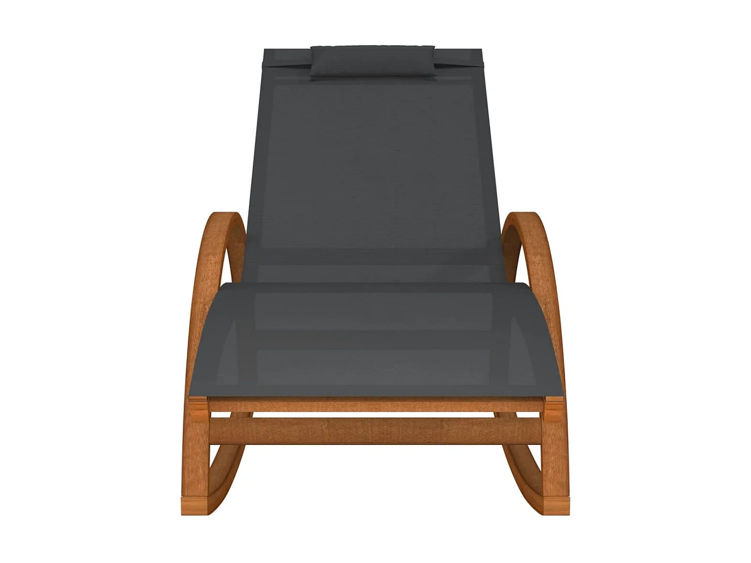 Mecedora de textileno gris y madera maciza de álamo ES50109