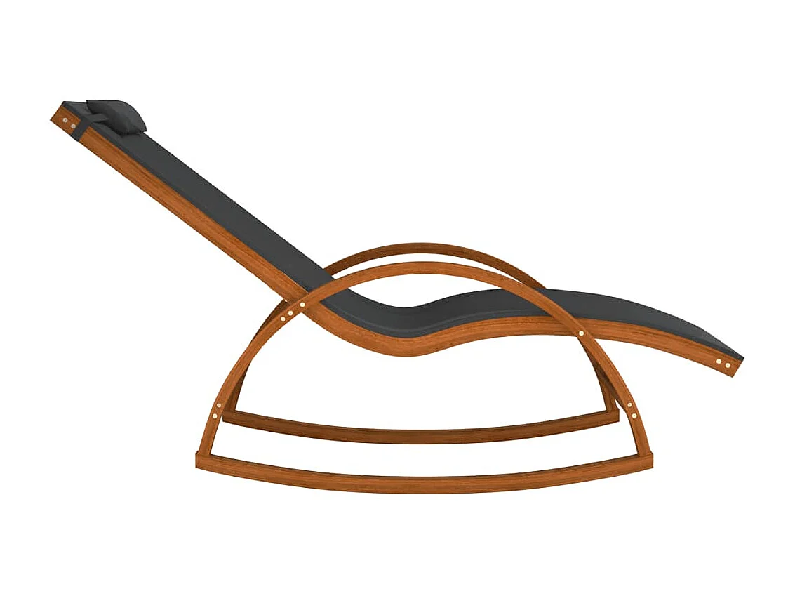 Mecedora de textileno gris y madera maciza de álamo ES50109