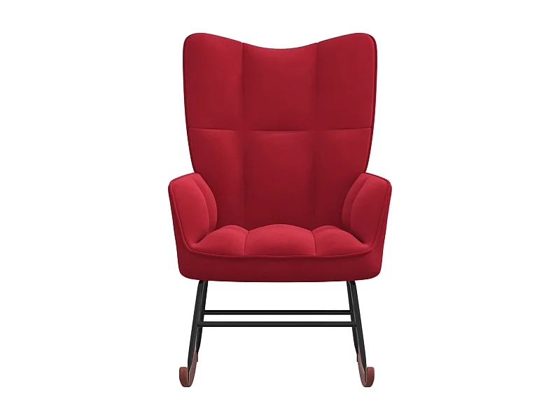 Fauteuil à bascule Rouge bordeaux Velours BE30212