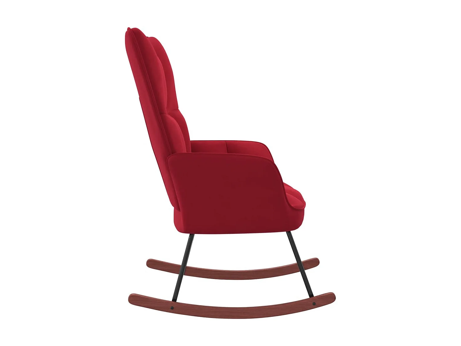 Fauteuil à bascule Rouge bordeaux Velours BE30212