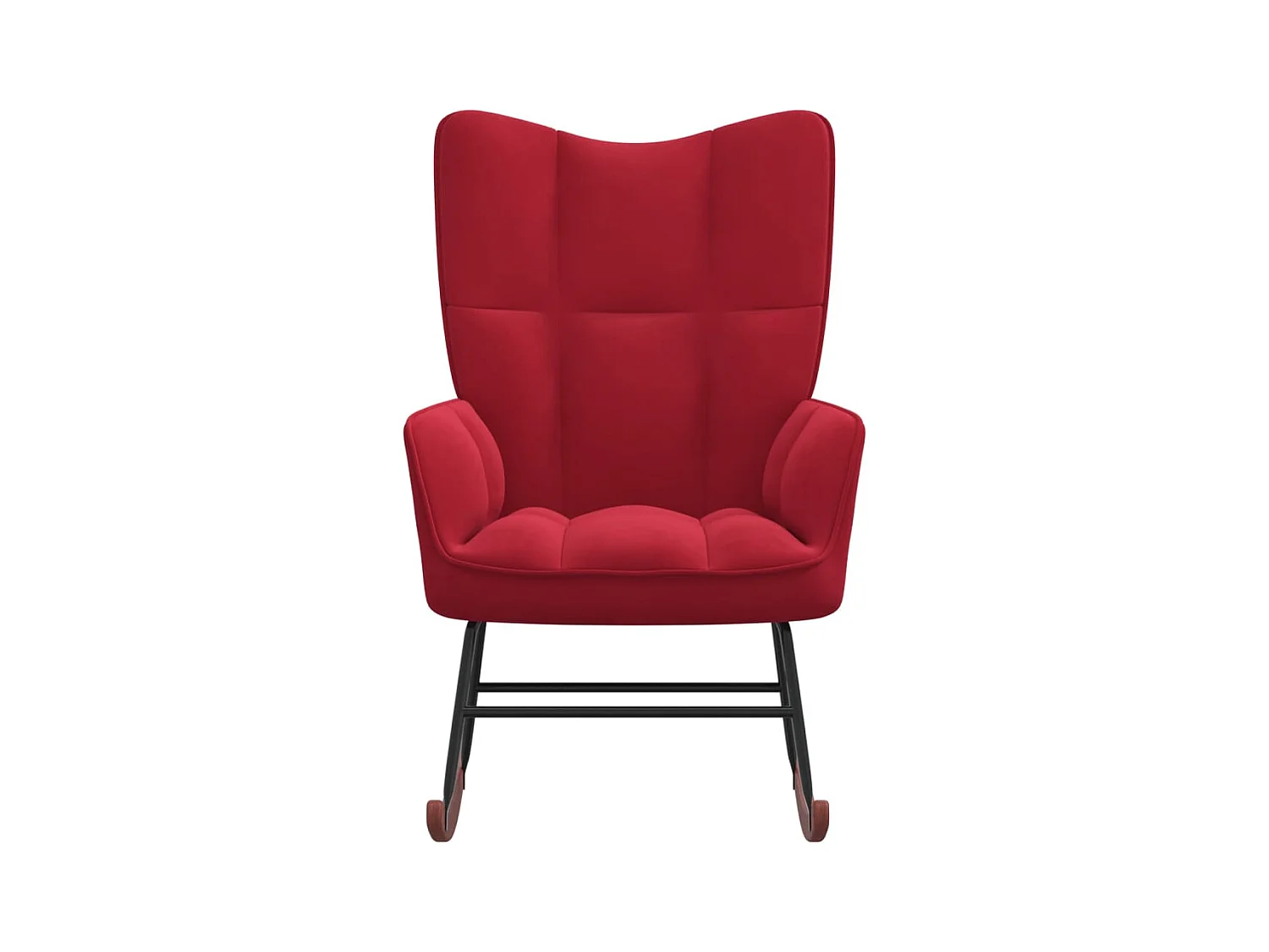 Fauteuil à bascule Rouge bordeaux Velours BE30212