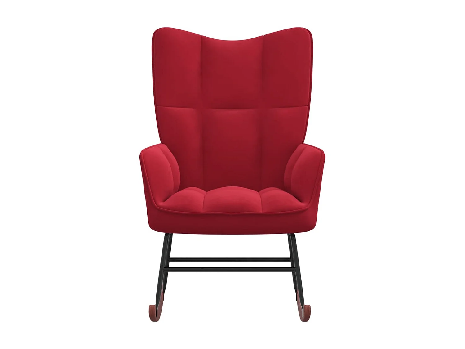 Fauteuil à bascule Rouge bordeaux Velours BE30212