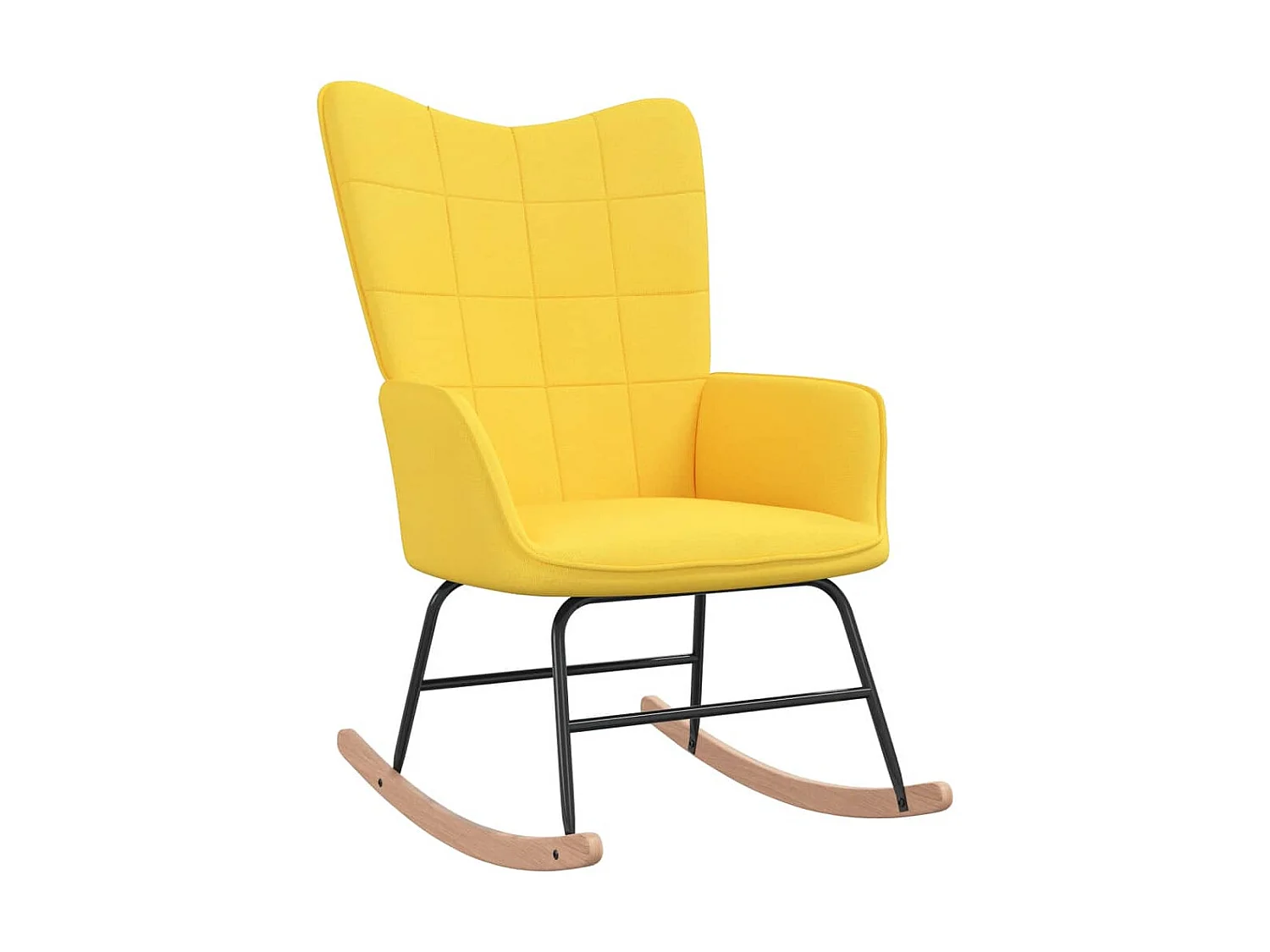 Fauteuil à bascule Jaune moutarde Tissu BE90221
