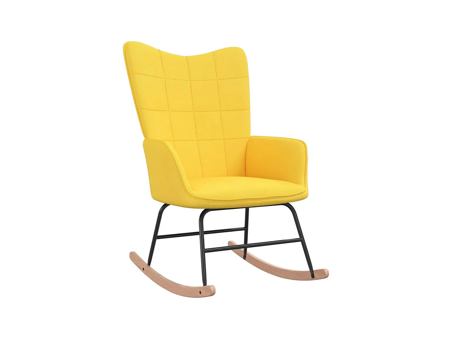 Fauteuil à bascule Jaune moutarde Tissu BE90221