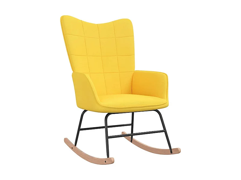 Fauteuil à bascule Jaune moutarde Tissu BE90221