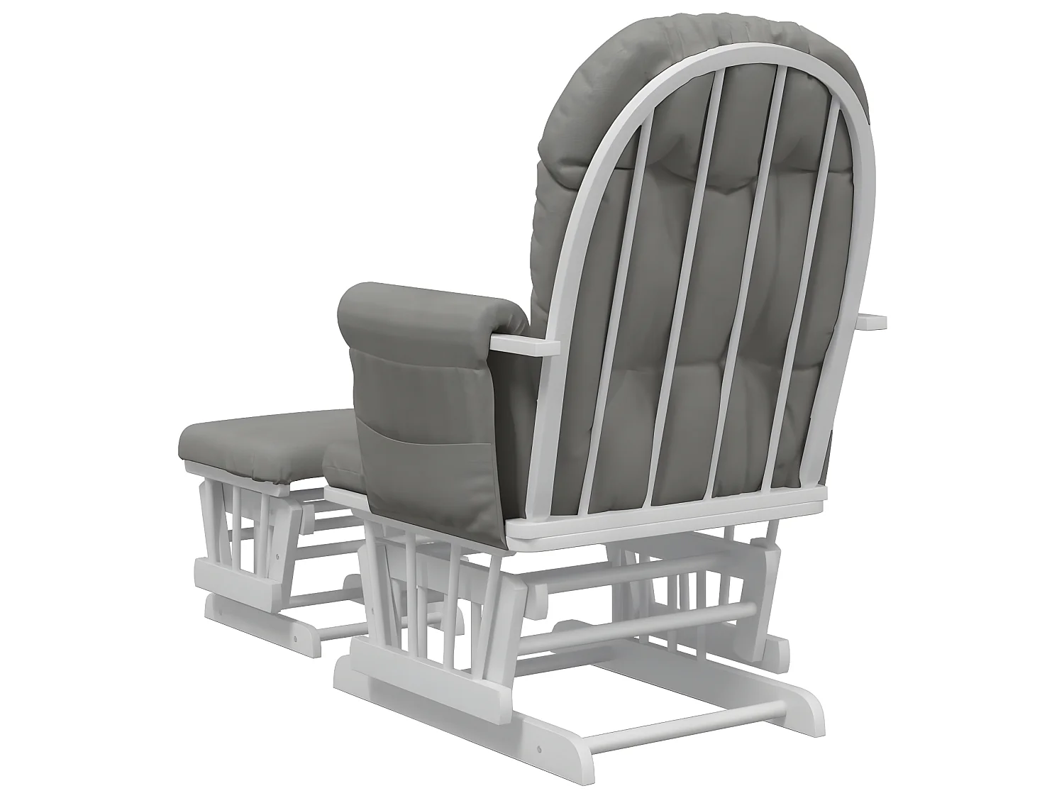 Sillón de lactancia con taburete tela gris claro ES13062