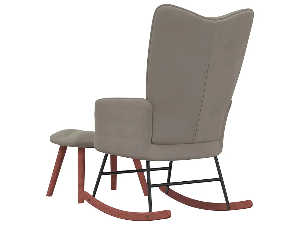 Fauteuil à bascule avec repose-pied Gris clair Velours BE22422