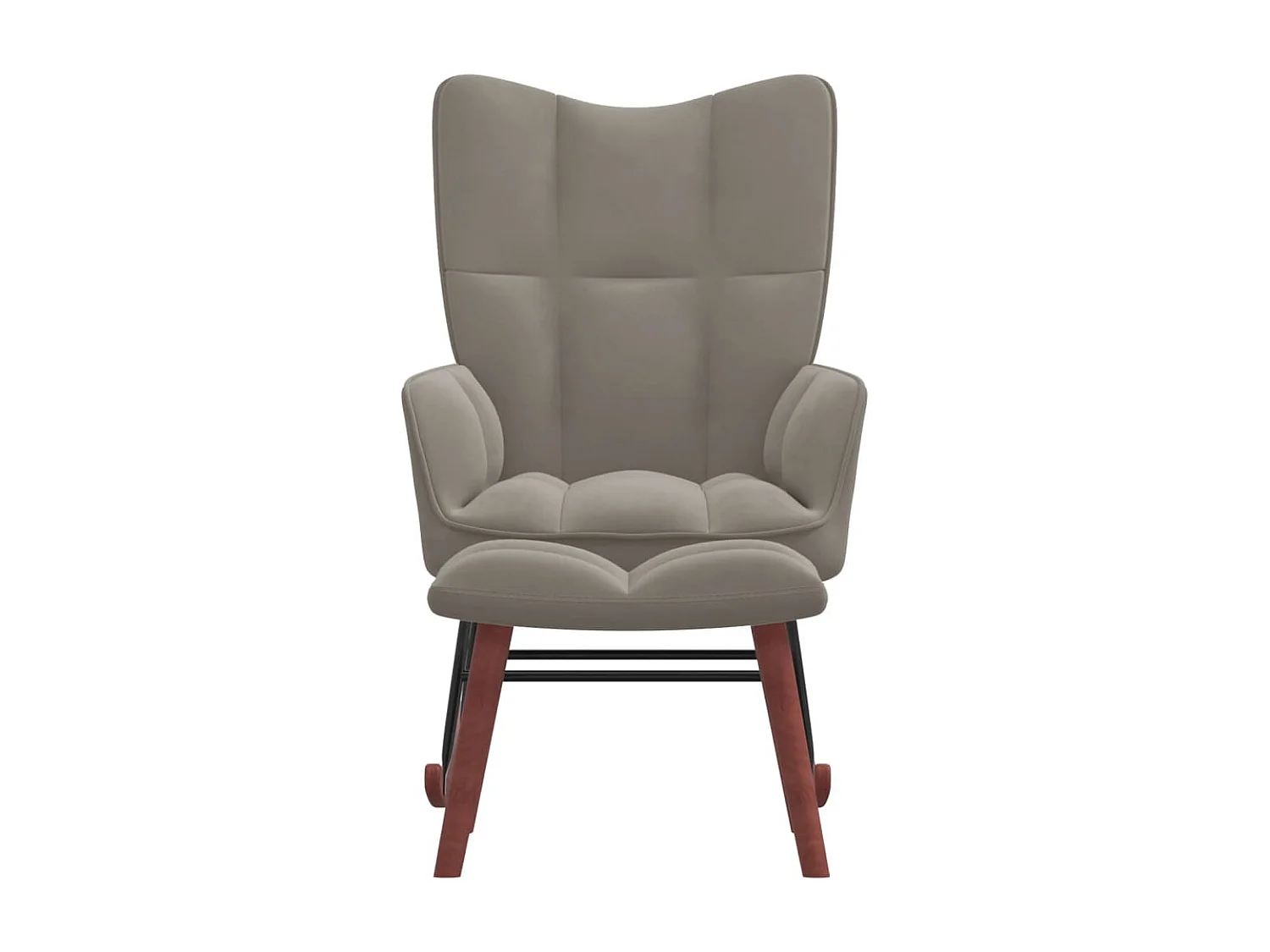 Fauteuil à bascule avec repose-pied Gris clair Velours BE22422
