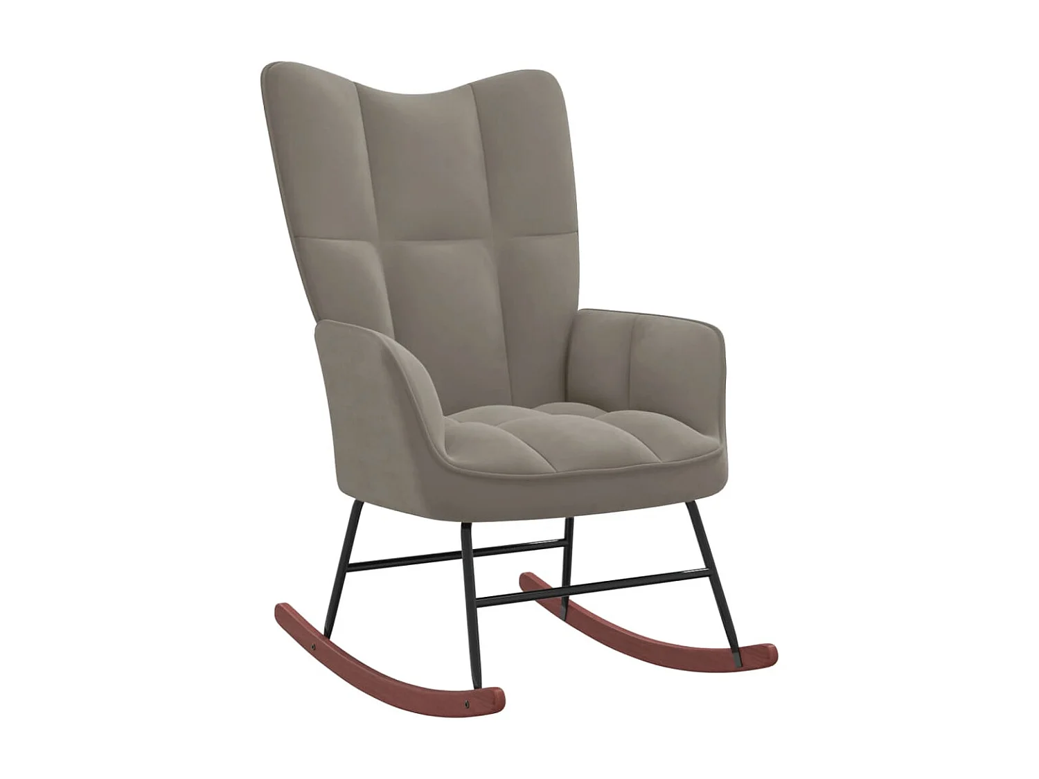 Fauteuil à bascule avec repose-pied Gris clair Velours BE22422