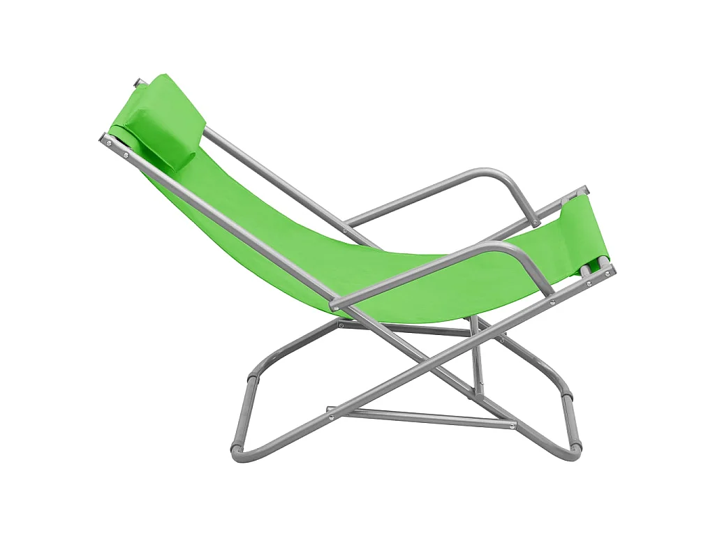 Lot de 2 Chaises à bascule Acier Vert BE85936