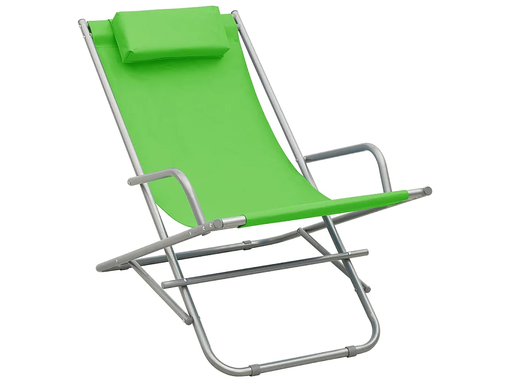 Lot de 2 Chaises à bascule Acier Vert BE85936