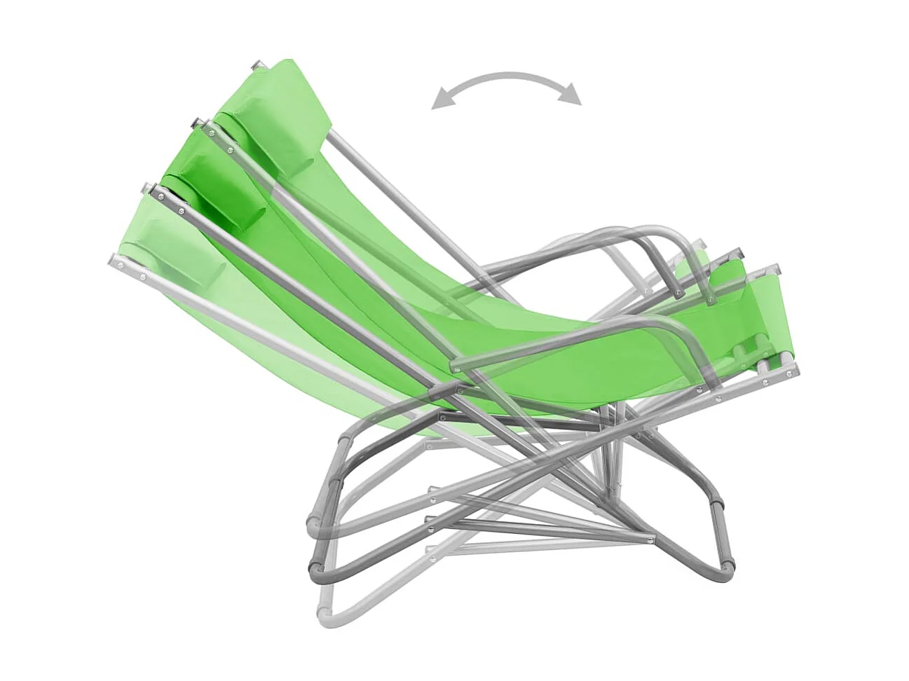 Lot de 2 Chaises à bascule Acier Vert BE85936