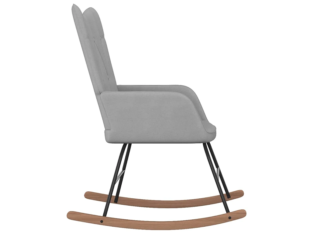 Silla mecedora de tela gris claro ES48156