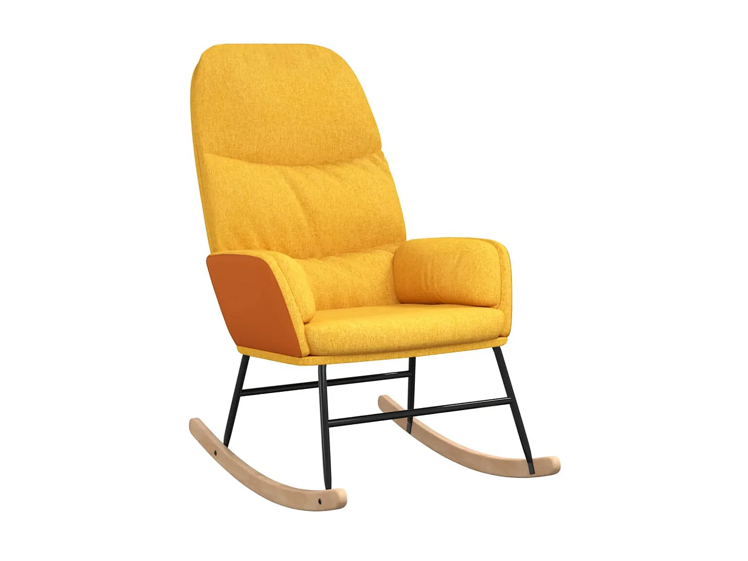 Fauteuil à bascule Jaune moutarde Tissu BE37540