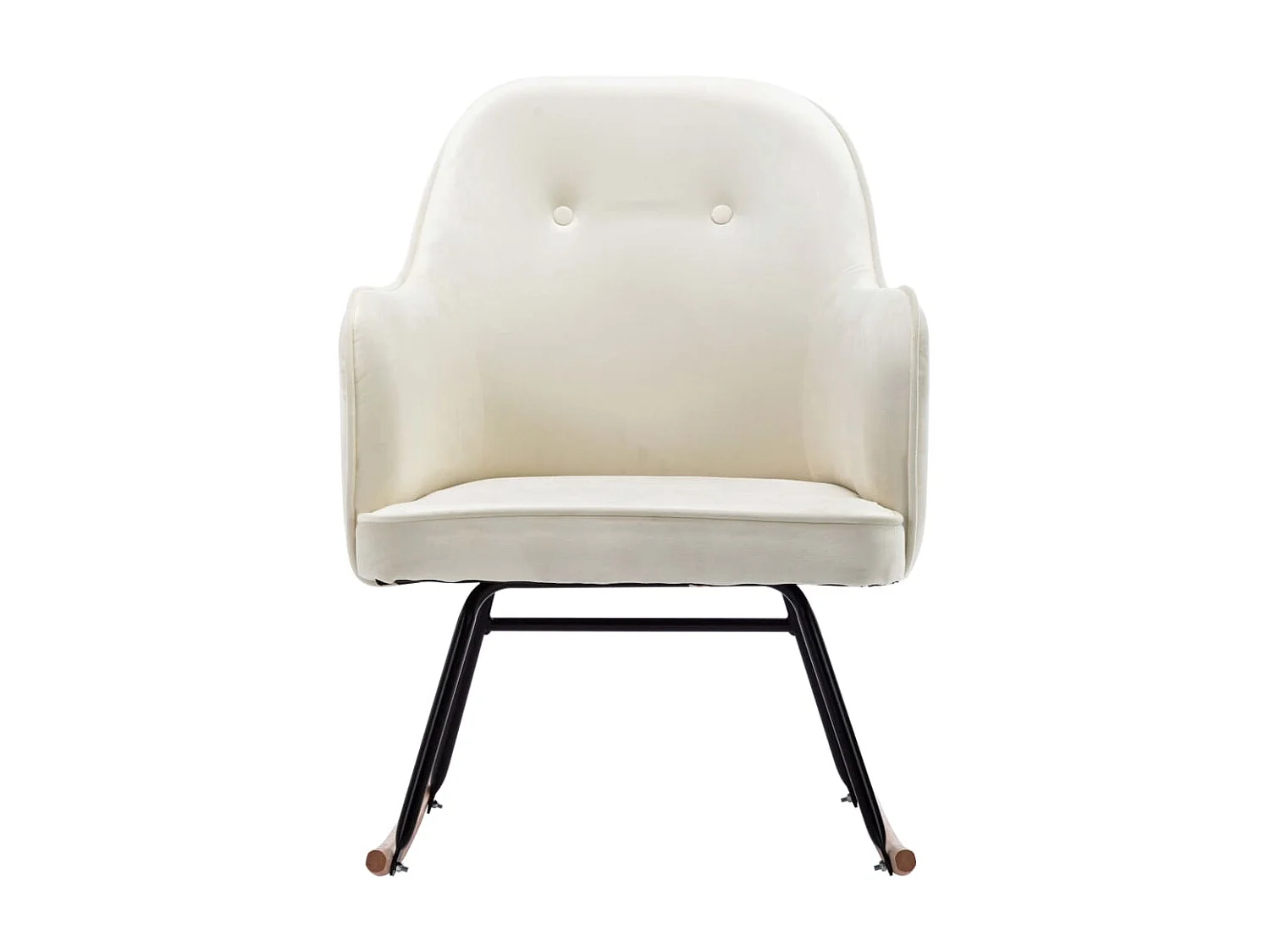Fauteuil à bascule Blanc crème Velours BE95763