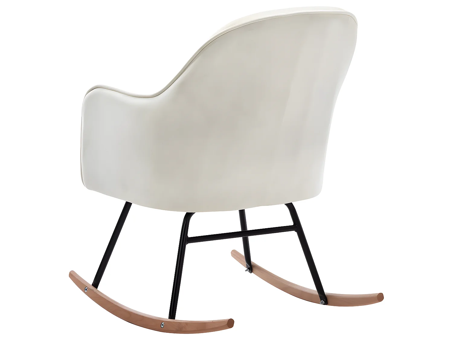 Fauteuil à bascule Blanc crème Velours BE95763