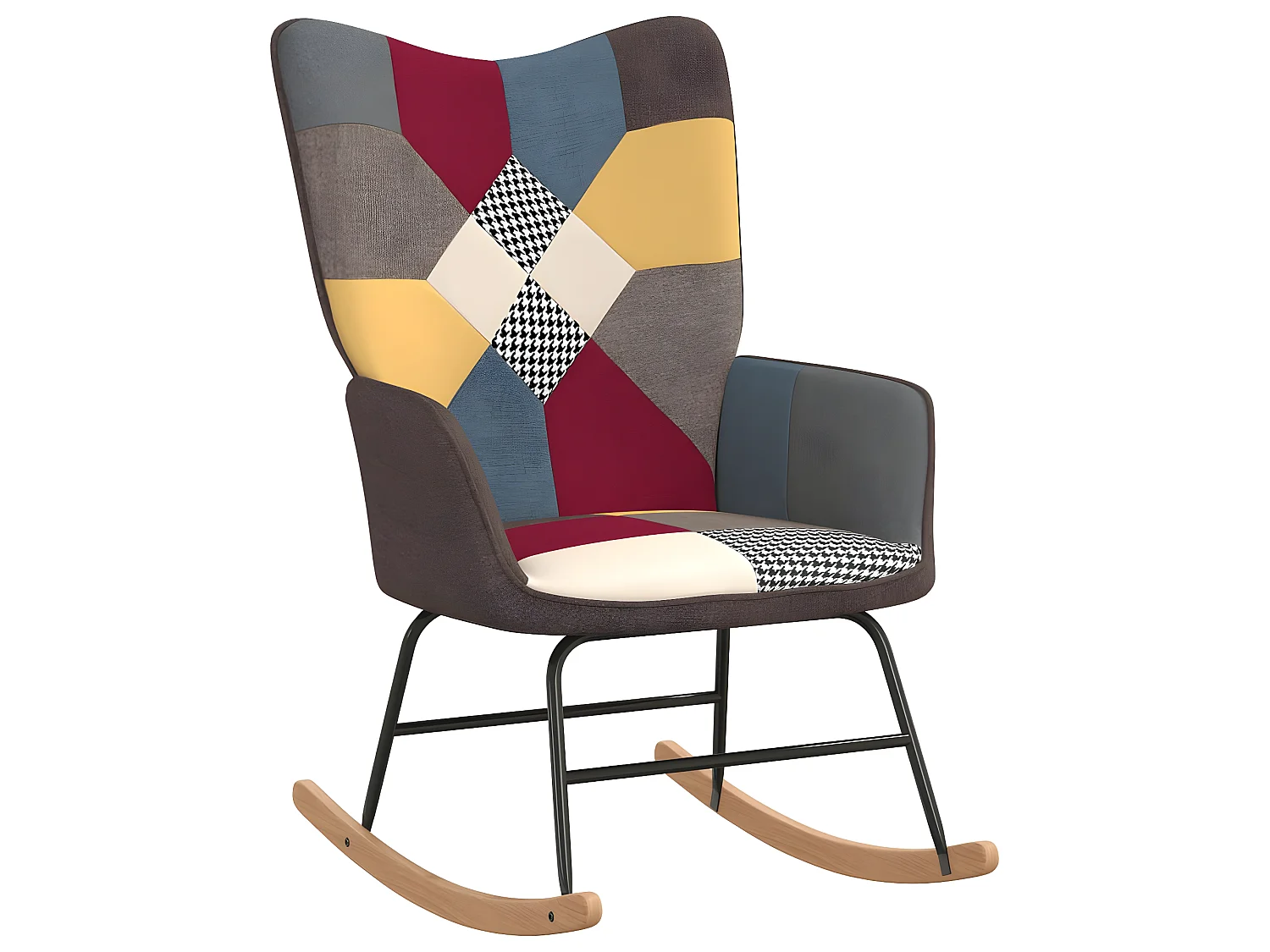 Schommelstoel patchwork stof NL788356