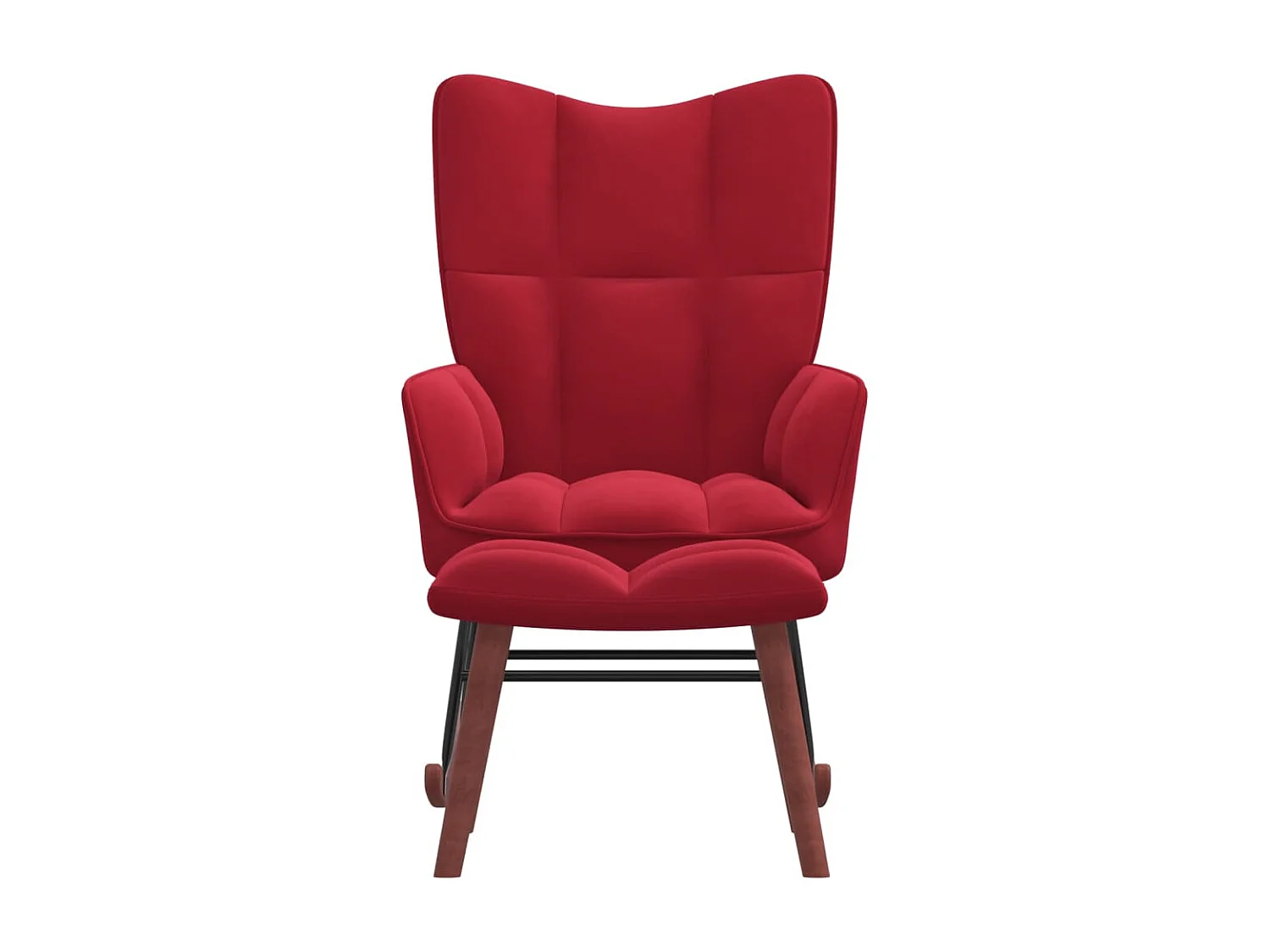 Fauteuil à bascule avec repose-pied Rouge bordeaux Velours BE32086