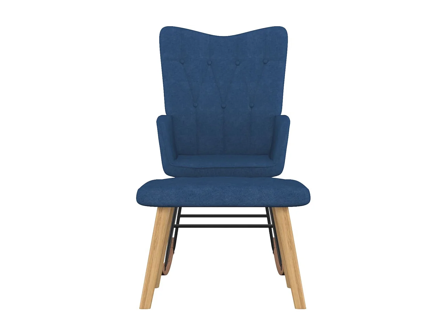 Fauteuil à bascule avec repose-pied Bleu Tissu LSJ7999