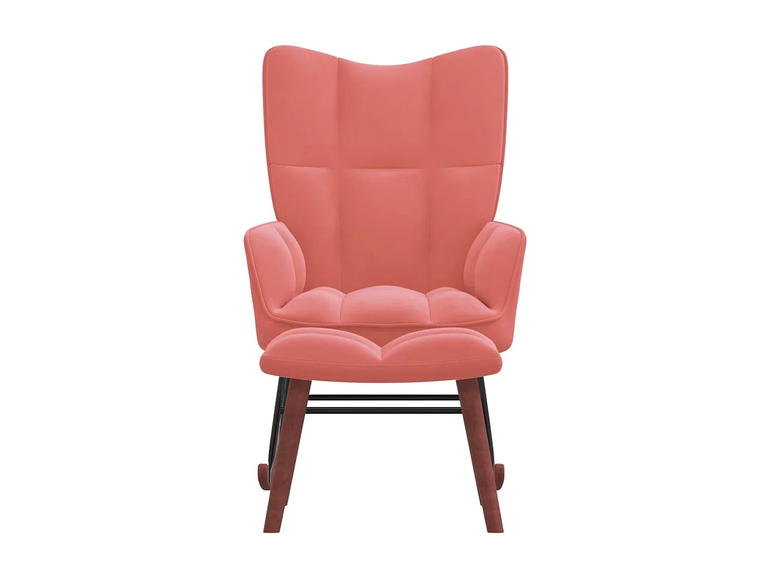 Fauteuil à bascule avec repose-pied Rose Velours BE31193