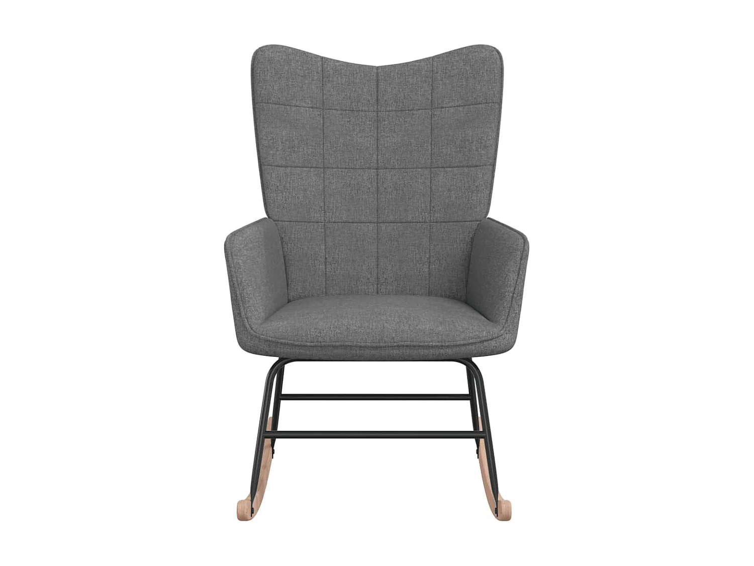 Silla mecedora de tela gris oscura ES17749