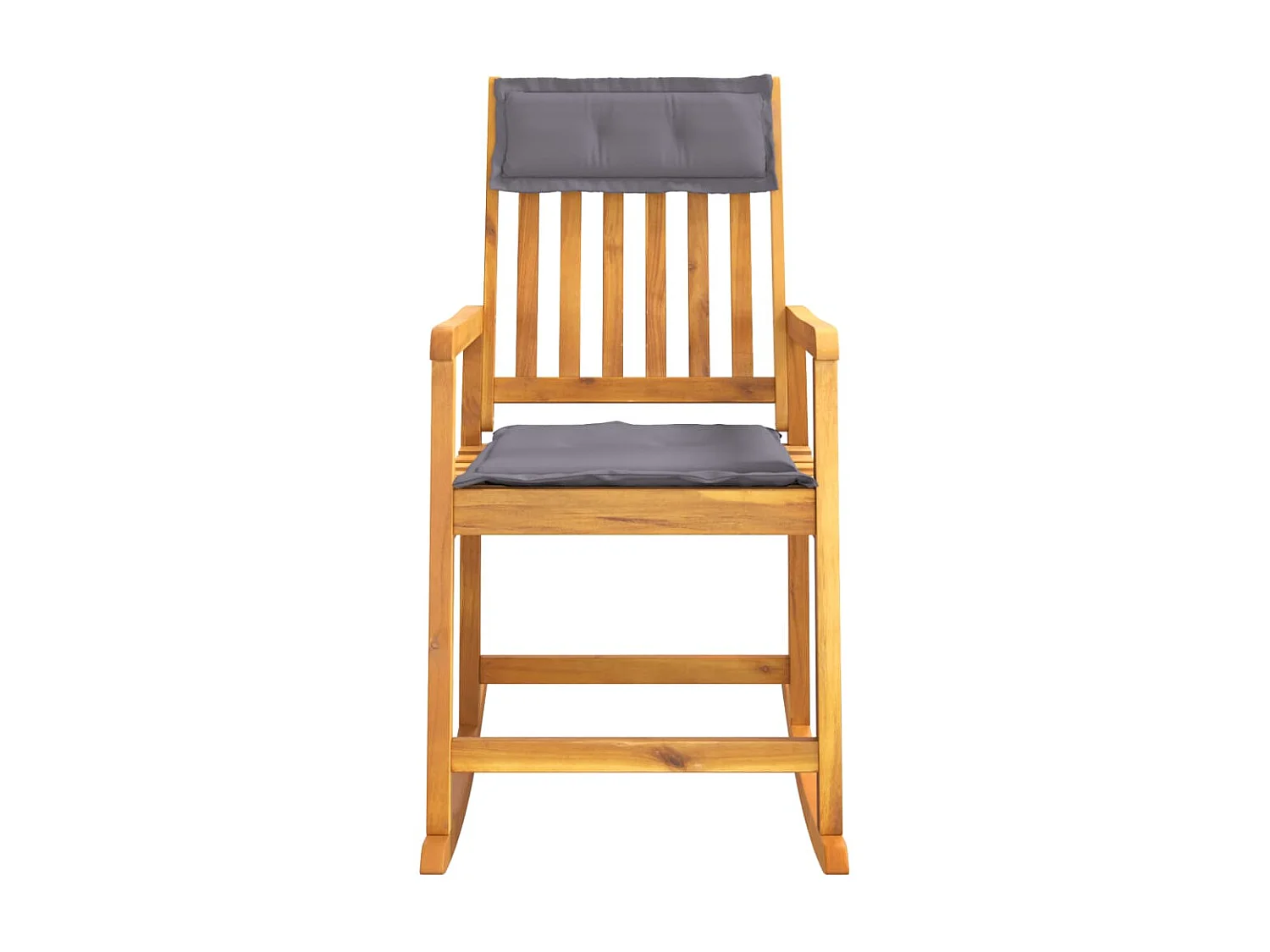 Fauteuil à bascule avec coussins bois massif d'acacia BE68026