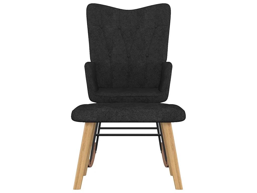 Fauteuil à bascule avec repose-pied Noir Tissu BE9696