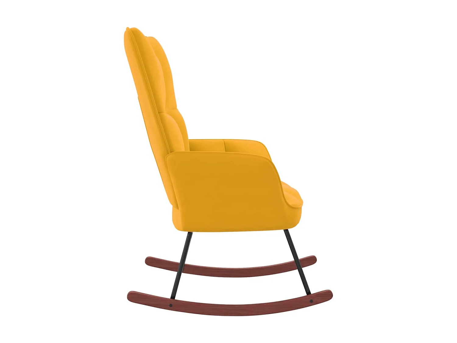 Fauteuil à bascule Jaune moutarde Velours BE76641
