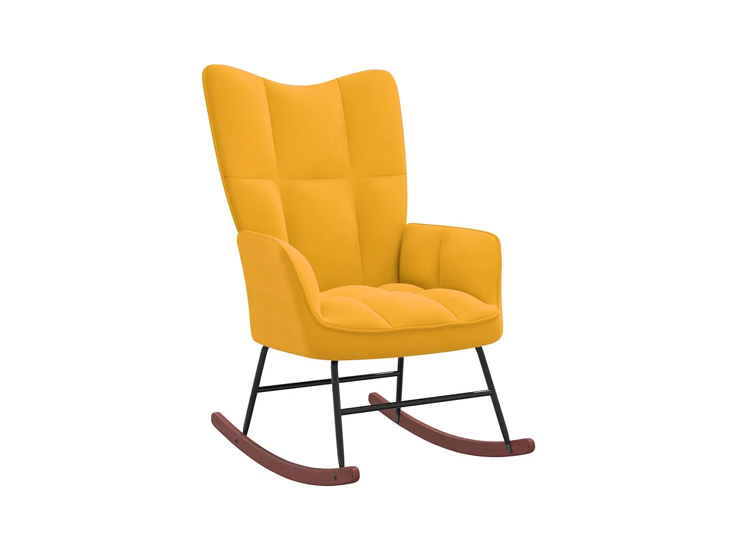 Fauteuil à bascule Jaune moutarde Velours BE76641