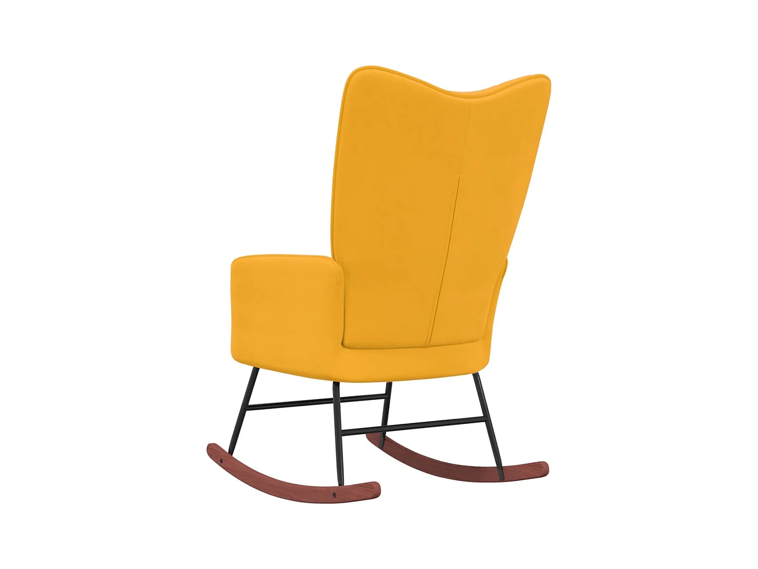 Silla mecedora de terciopelo amarillo mostaza ES76465
