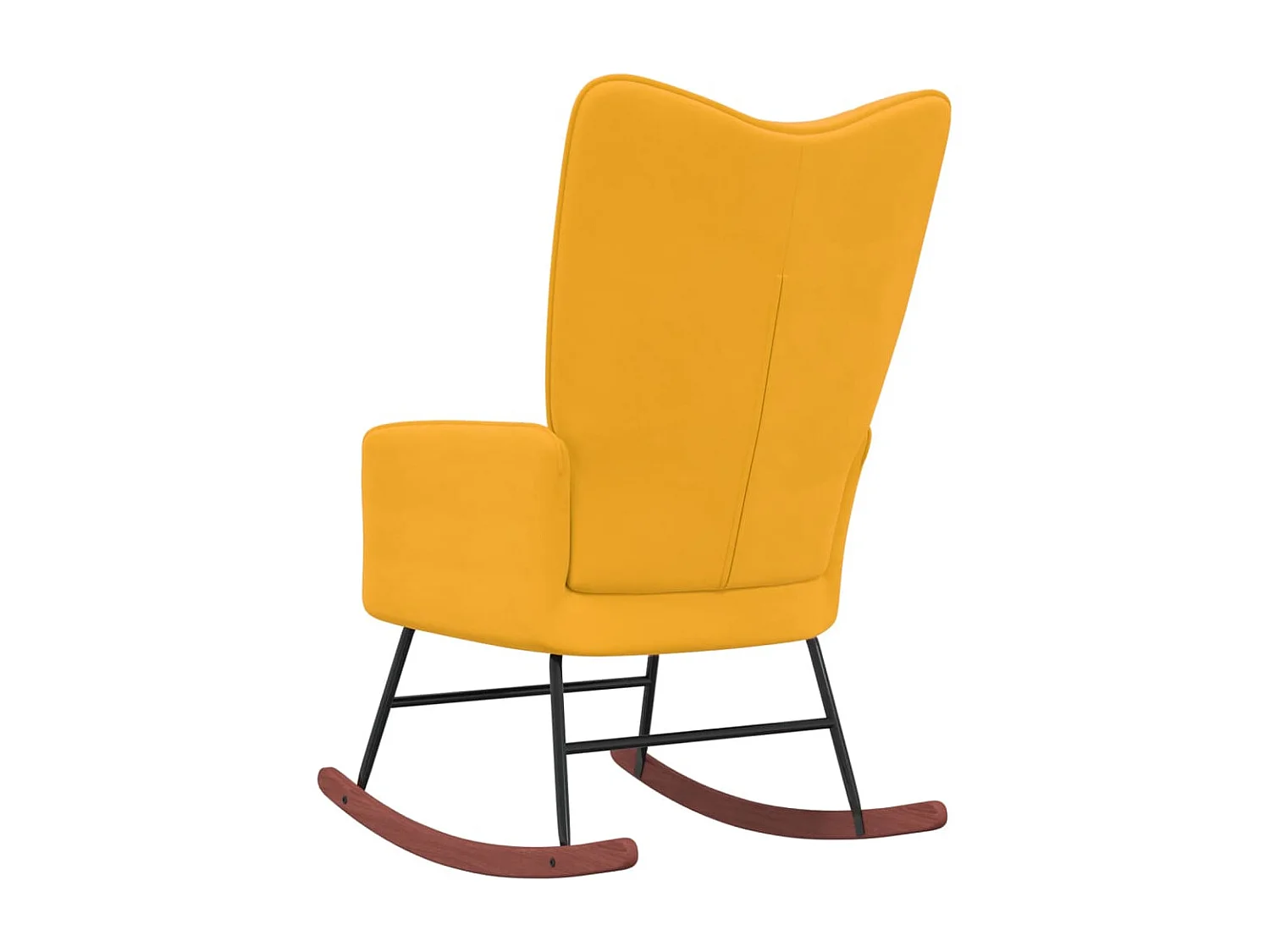 Silla mecedora de terciopelo amarillo mostaza ES76465