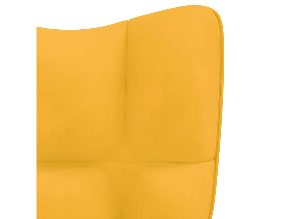 Silla mecedora de terciopelo amarillo mostaza ES76465