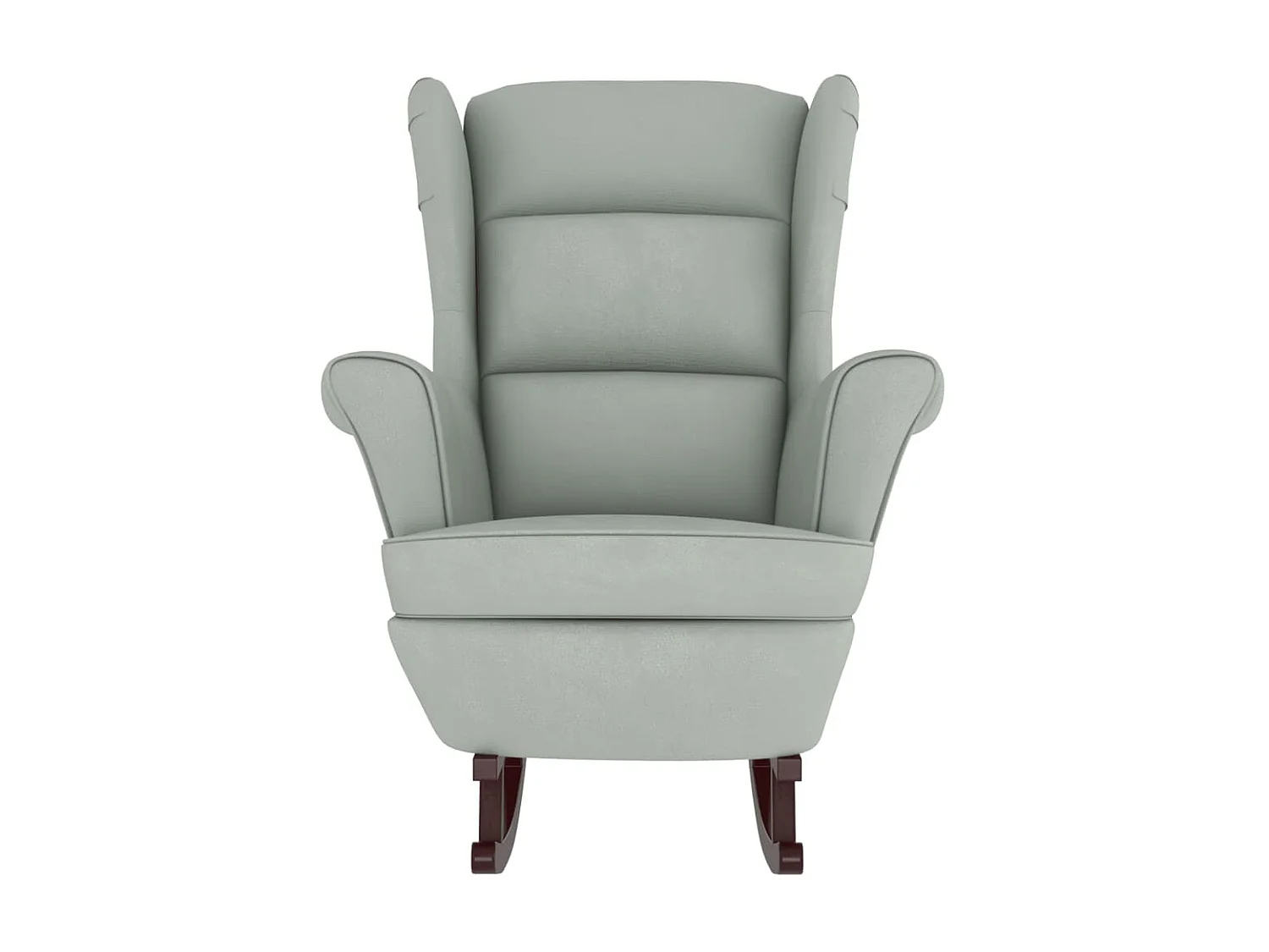Fauteuil à bascule avec pieds en bois et tabouret gris clair BE3980