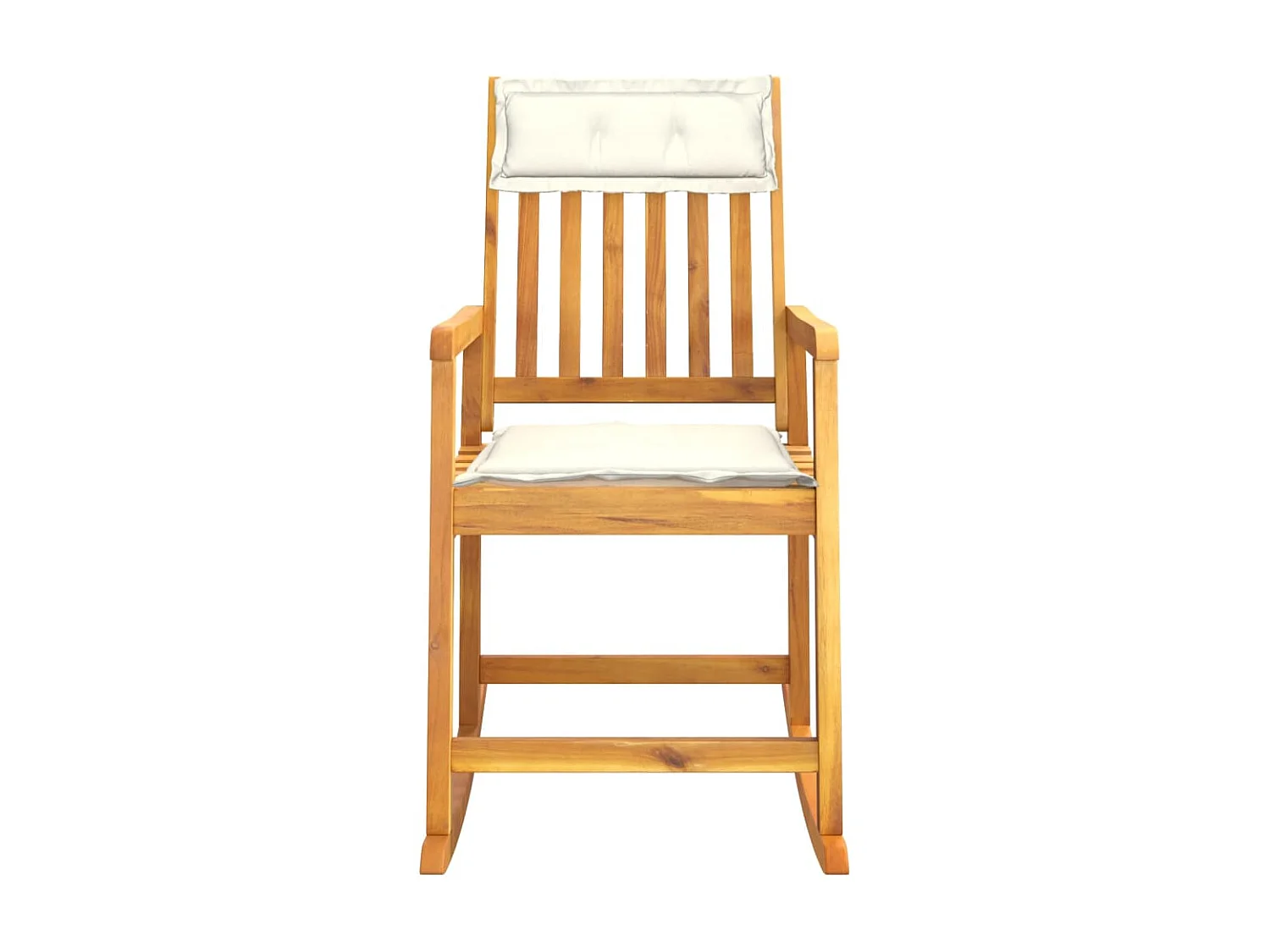 Fauteuil à bascule avec coussins bois massif d'acacia BE26281