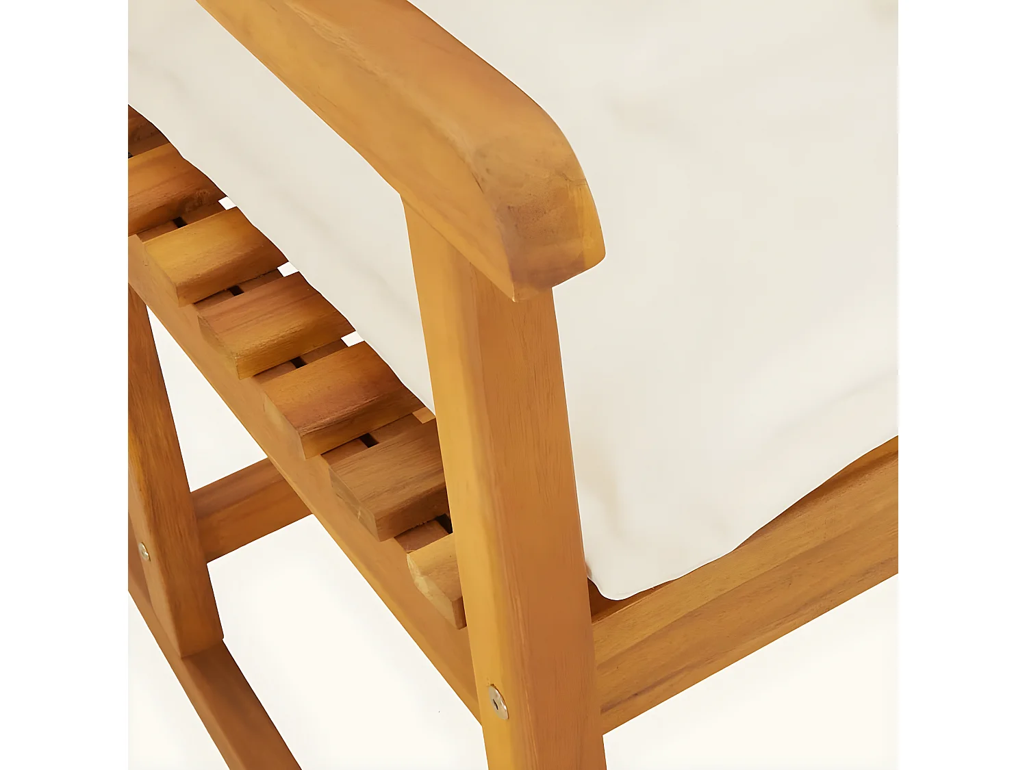 Fauteuil à bascule avec coussins bois massif d'acacia BE26281