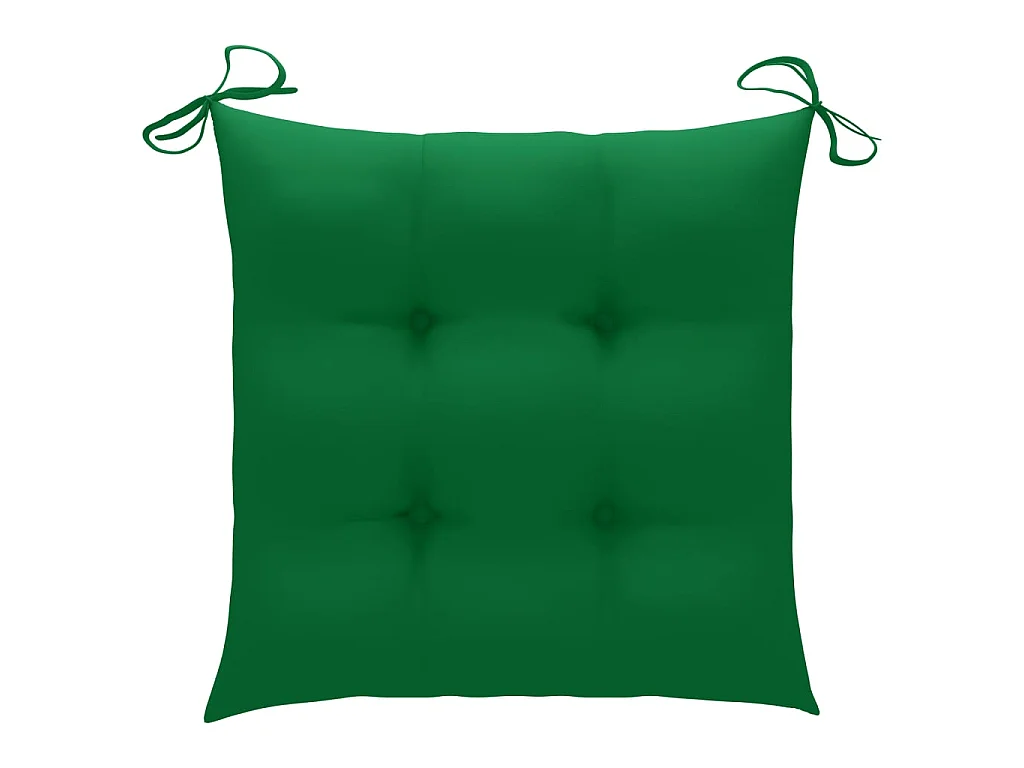 Fauteuil à bascule avec coussin vert Bois de teck solide BE31164