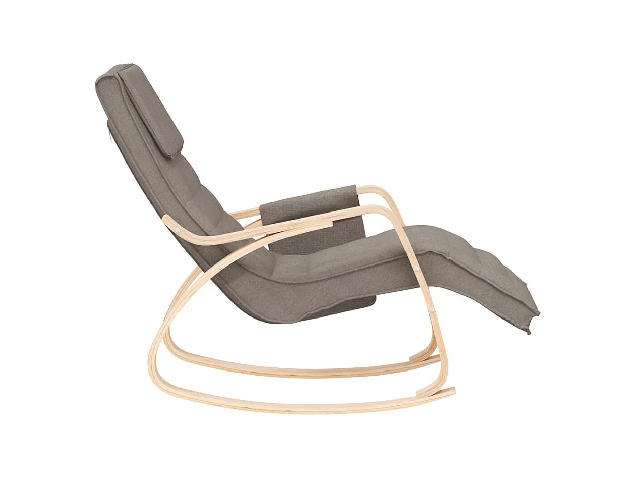 Silla mecedora de tela gris taupe ES59706