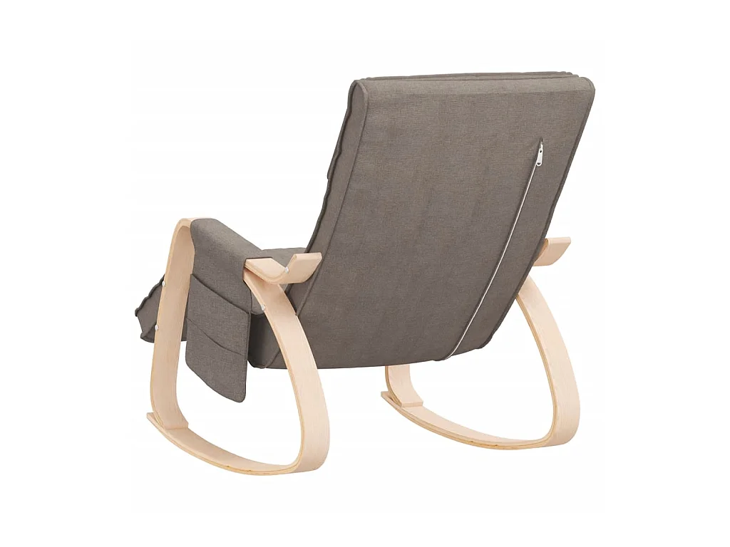 Silla mecedora de tela gris taupe ES59706