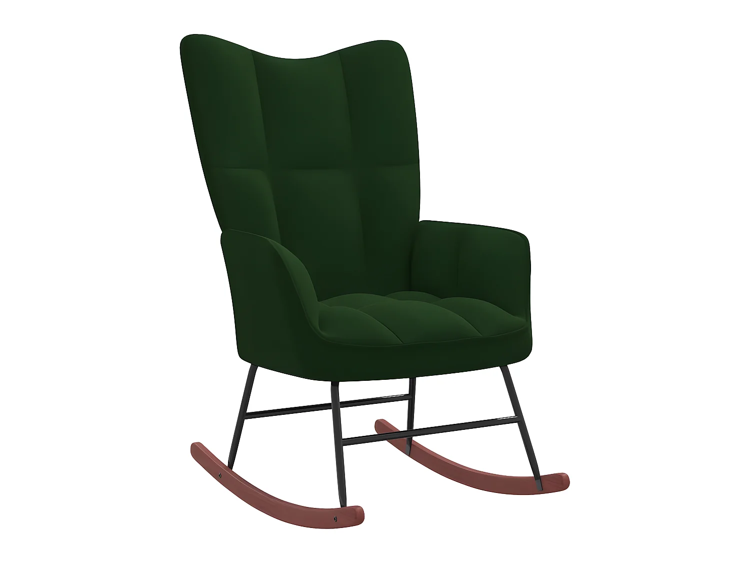 Fauteuil à bascule Vert foncé Velours BE21720