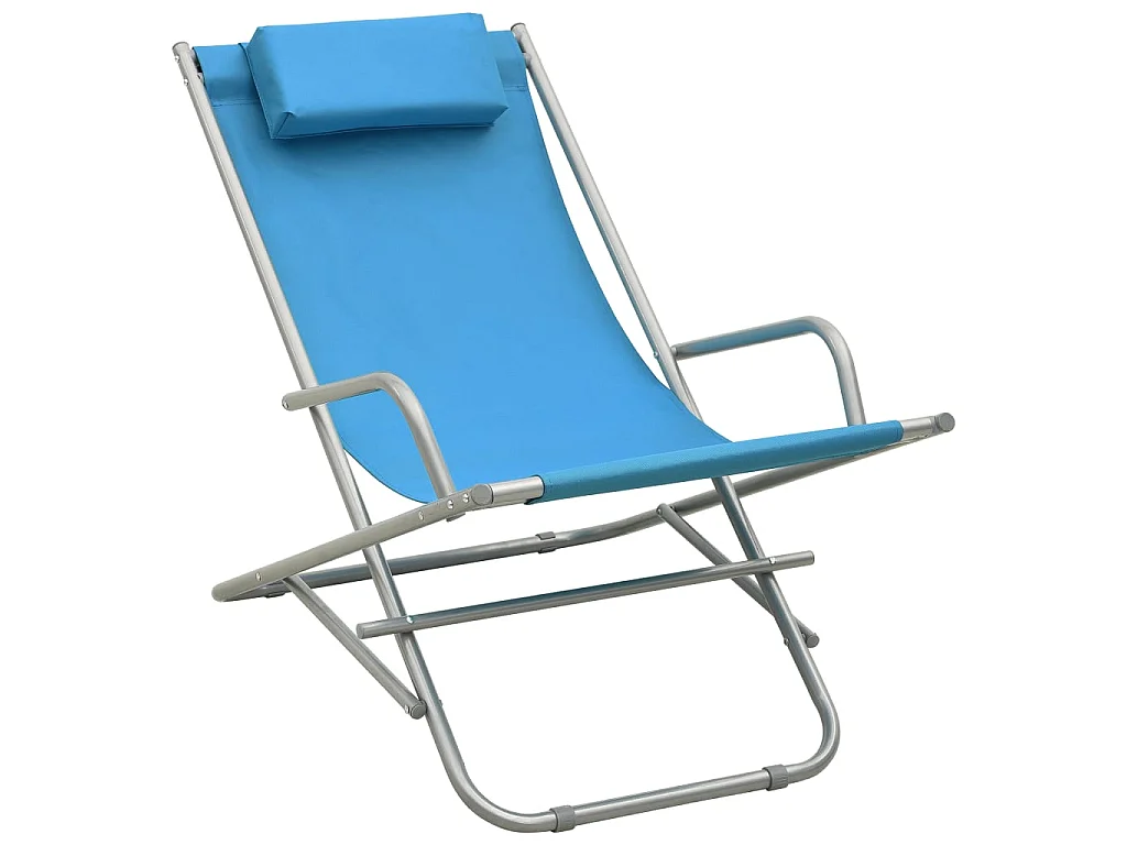 Lot de 2 Chaises à bascule Acier Bleu BE36896