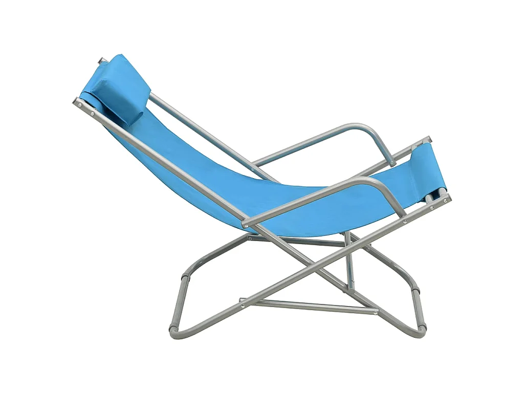 Lot de 2 Chaises à bascule Acier Bleu BE36896