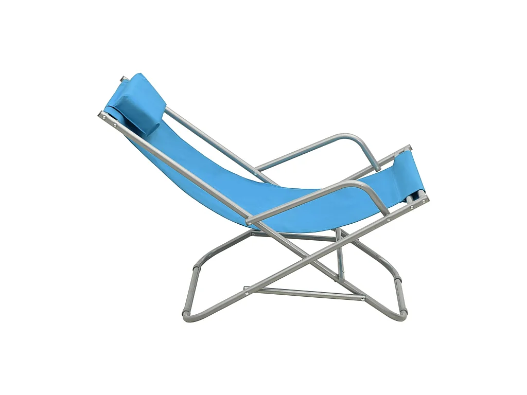 Sillas mecedoras 2 unidades acero azul ES96932