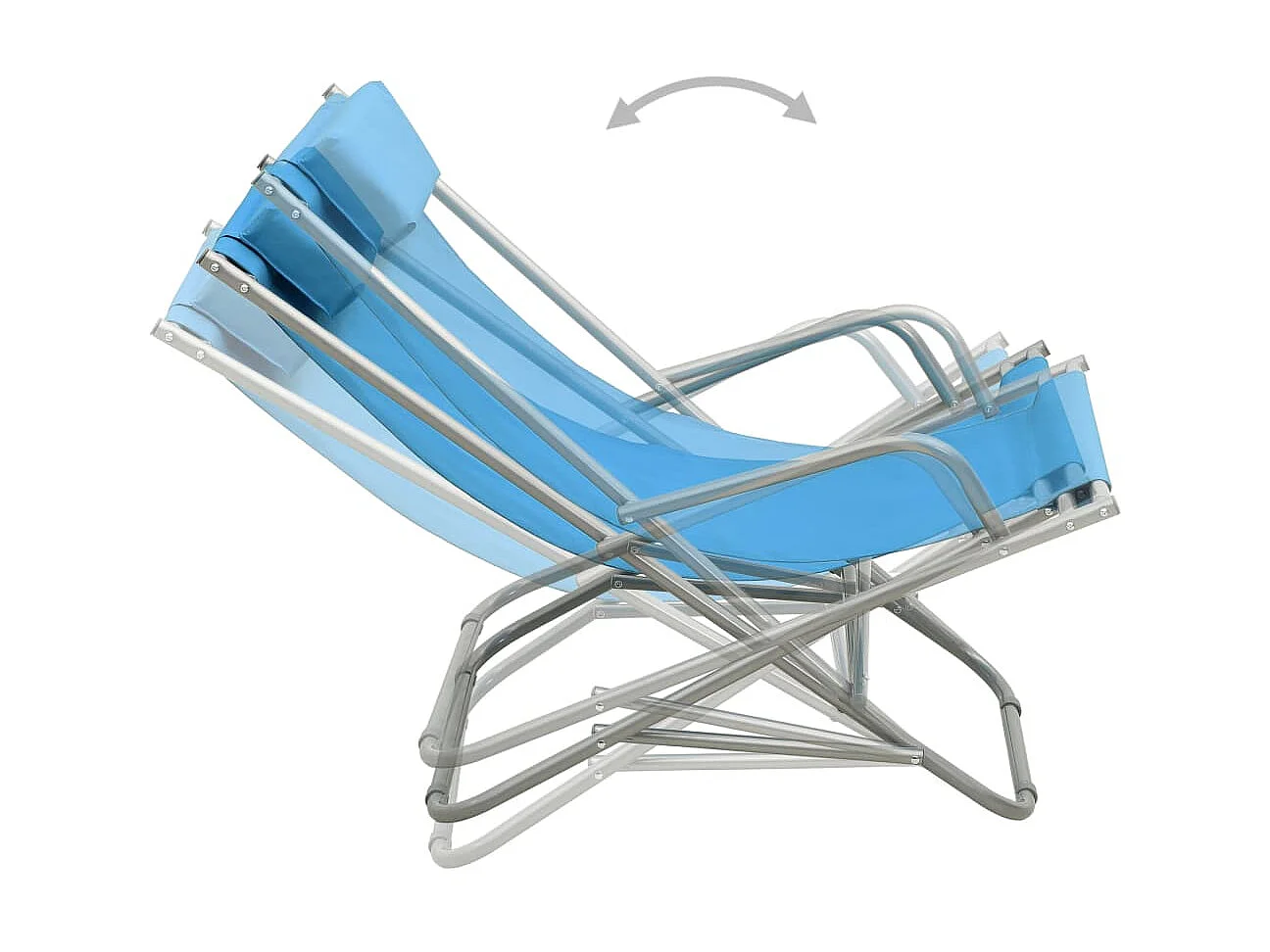 Lot de 2 Chaises à bascule Acier Bleu BE36896