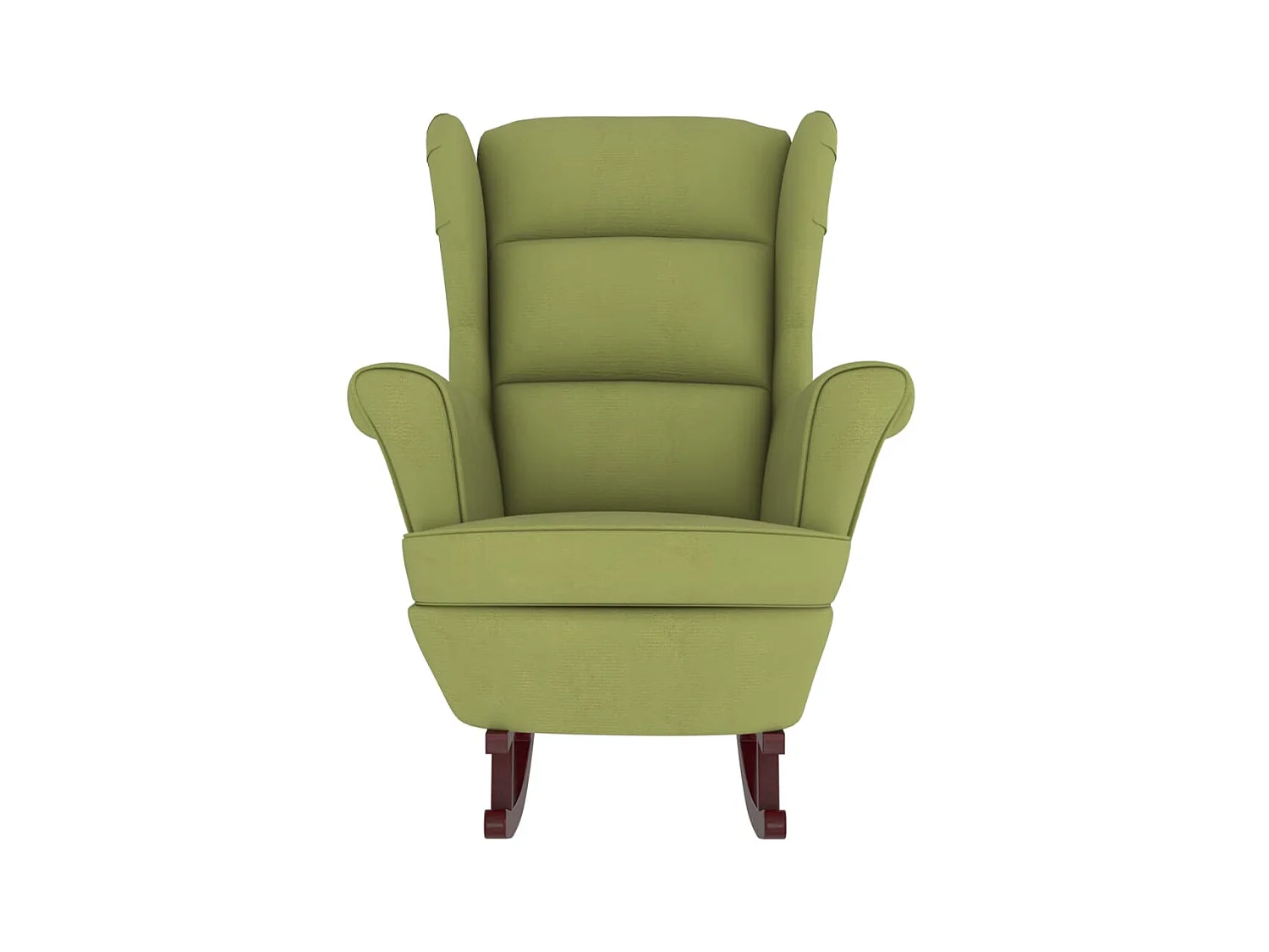 Silla mecedora patas de madera de caucho terciopelo verde claro ES69377