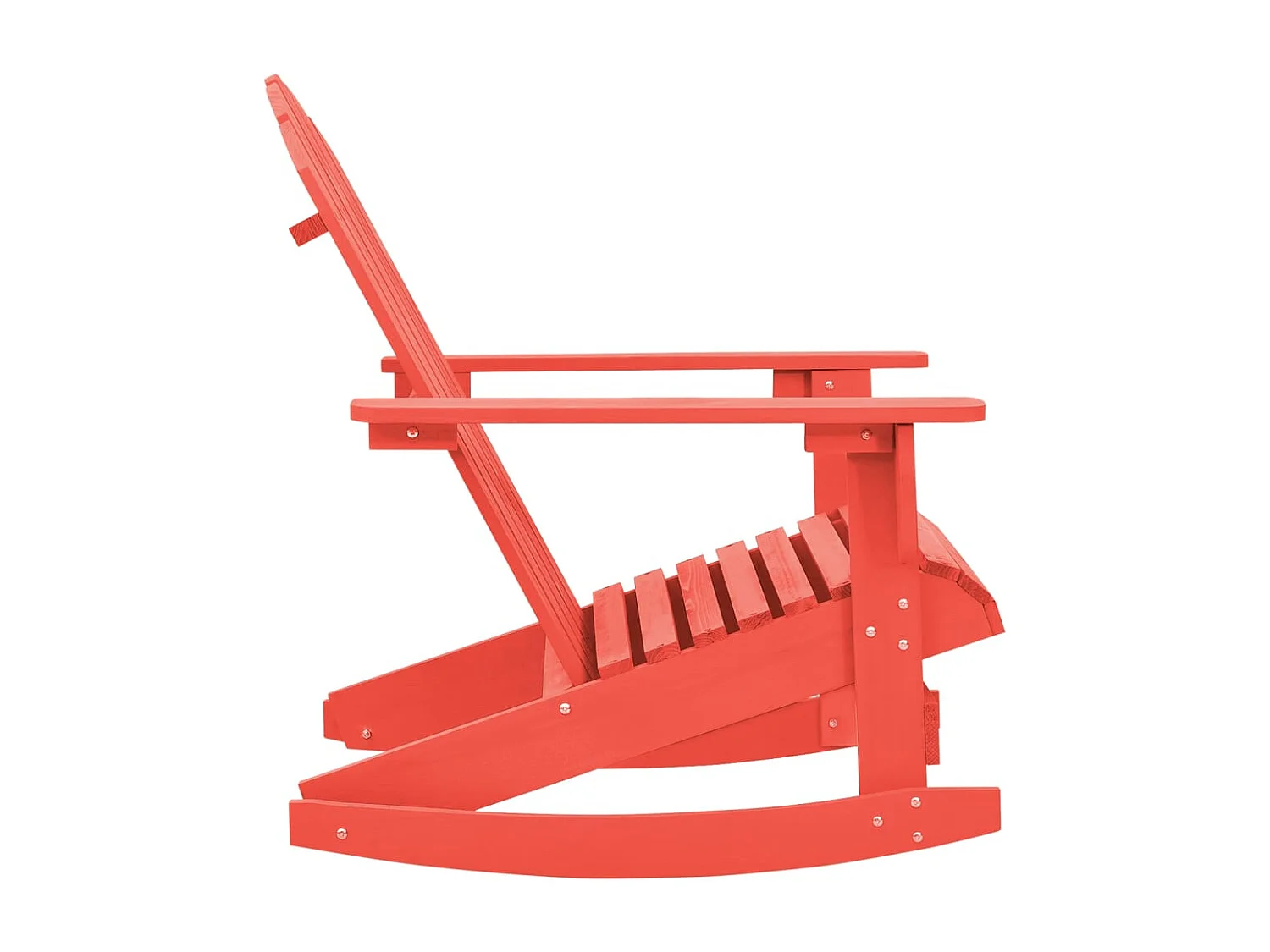 Fauteuil à bascule de jardin Adirondack Bois de sapin Rouge BE89607