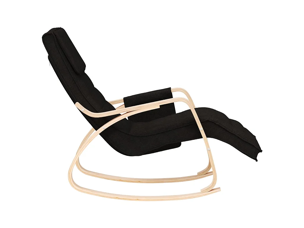 Fauteuil à bascule Noir Tissu BE61530